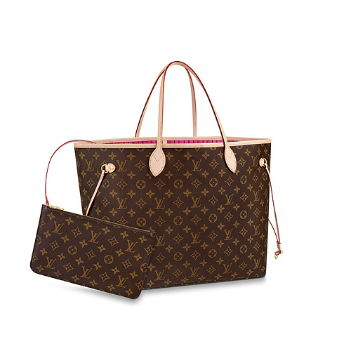 Original M41180 LV bag Louis Vuitton bag bag neverfull large handbag color peony powder-7a74220b